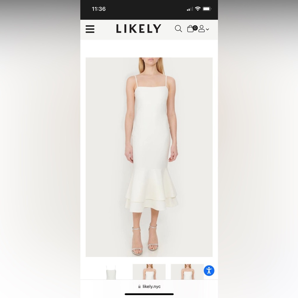 White midi dress